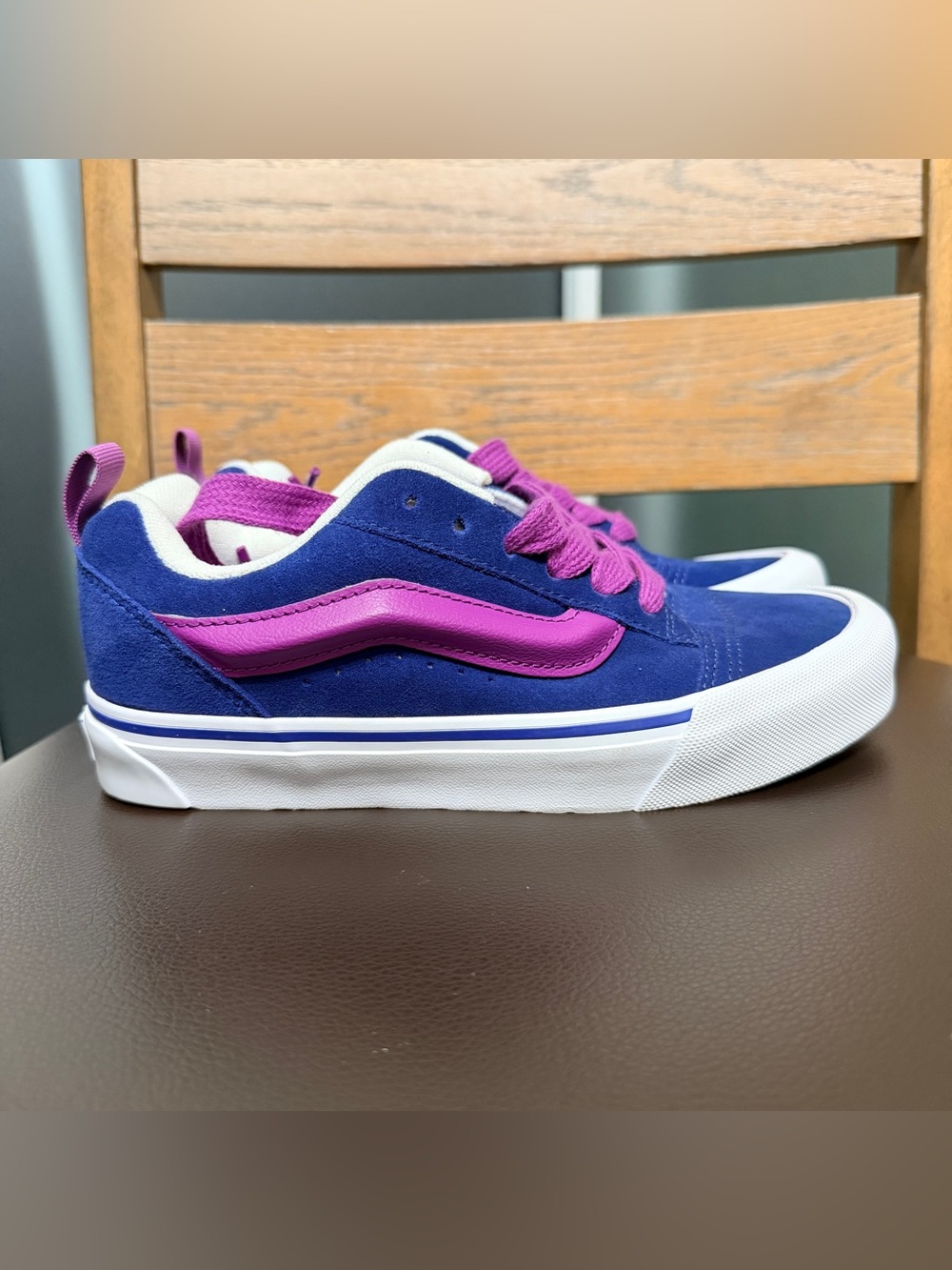 Vans Knu Skool 2-Tone Skate Shoe - True Blue and purple  W7 M5.5